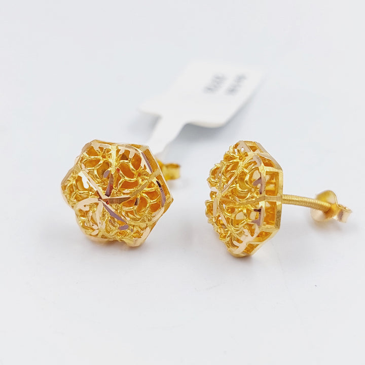 21K Gold Kuwaiti Earrings by Saeed Jewelry - Image 1