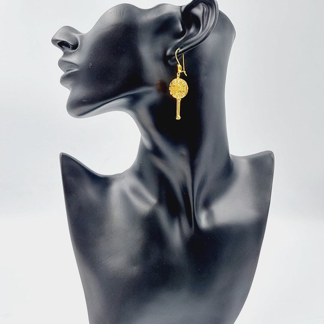 21K Gold Kuwaiti Earrings by Saeed Jewelry - Image 2