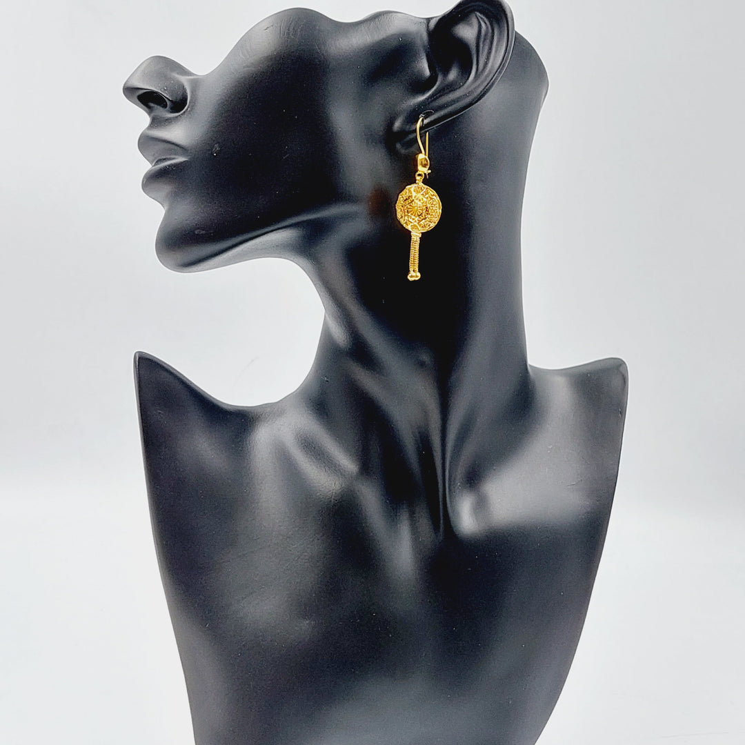 21K Gold Kuwaiti Earrings by Saeed Jewelry - Image 3