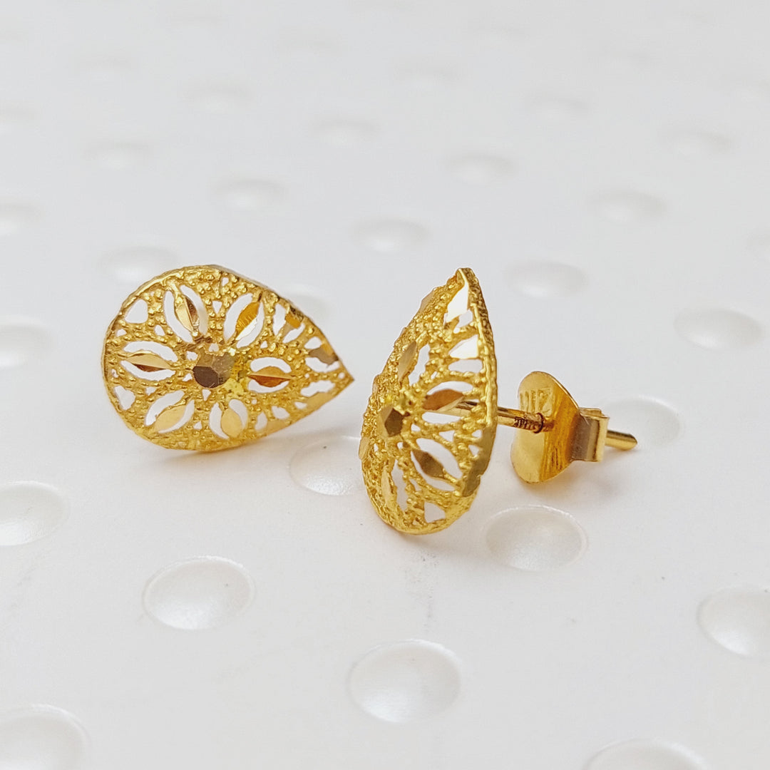 21K Gold Kuwaiti Earrings by Saeed Jewelry - Image 5