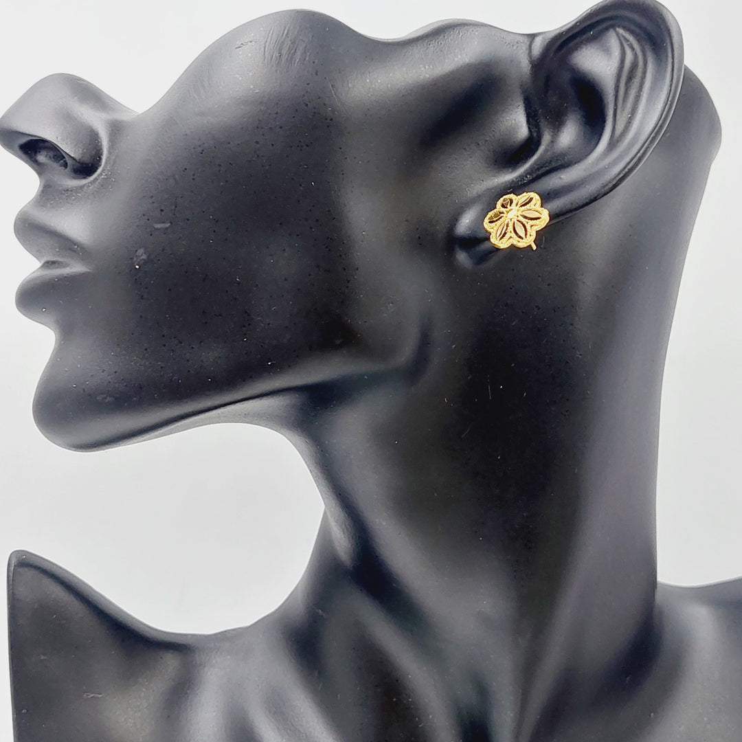 21K Gold Kuwaiti Earrings by Saeed Jewelry - Image 2