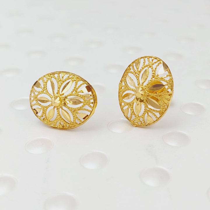 21K Gold Kuwaiti Earrings by Saeed Jewelry - Image 3