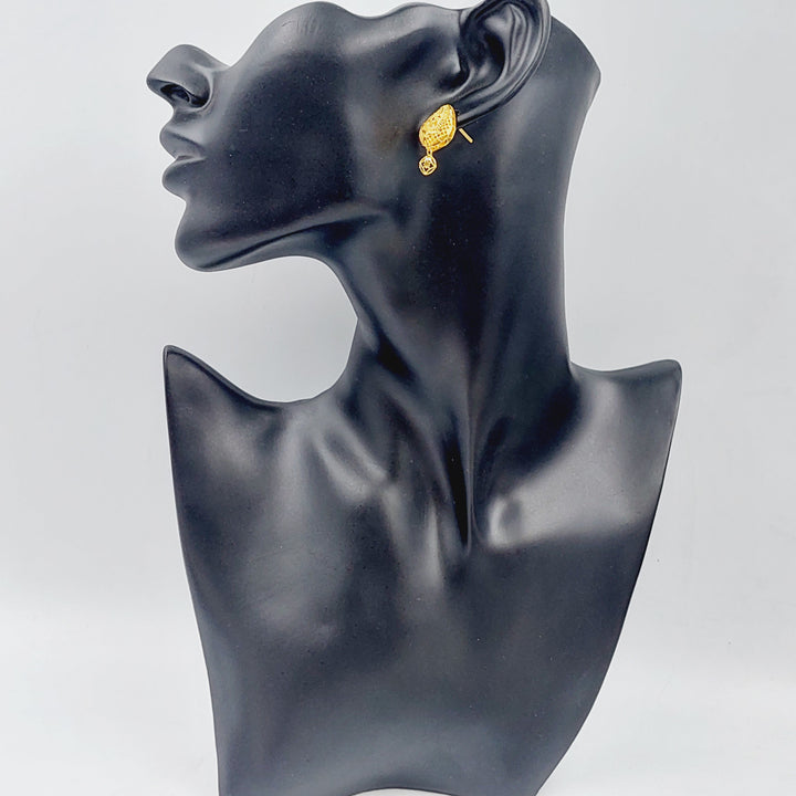 21K Gold Kuwaiti Earrings by Saeed Jewelry - Image 8