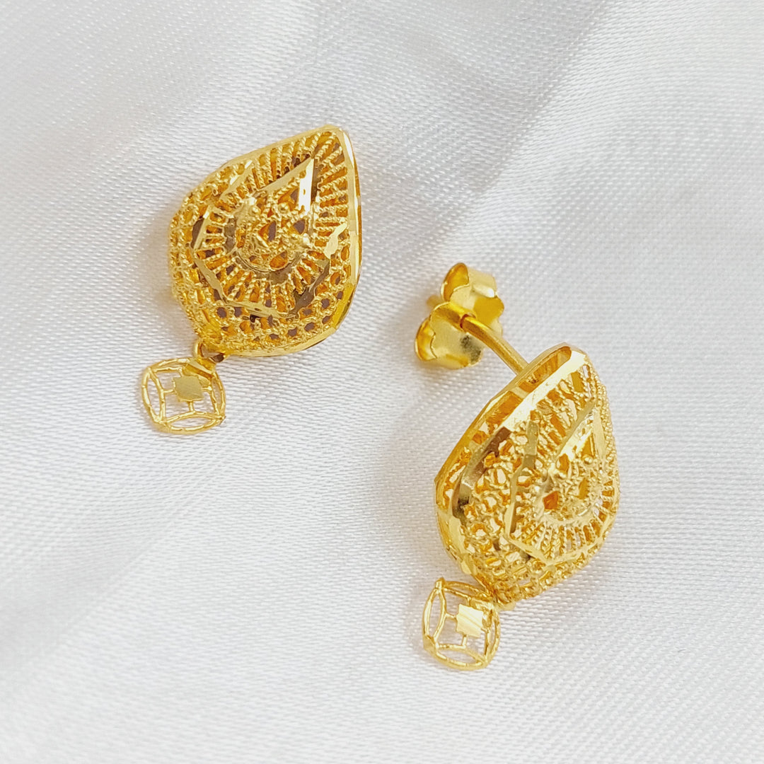 21K Gold Kuwaiti Earrings by Saeed Jewelry - Image 7