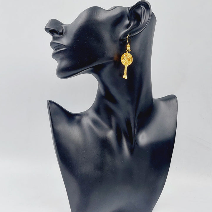 21K Gold Kuwaiti Earrings by Saeed Jewelry - Image 3