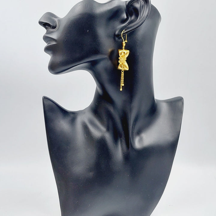 21K Gold Kuwaiti Earrings by Saeed Jewelry - Image 3