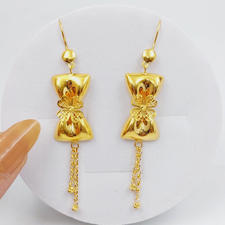 21K Gold Kuwaiti Earrings by Saeed Jewelry - Image 1