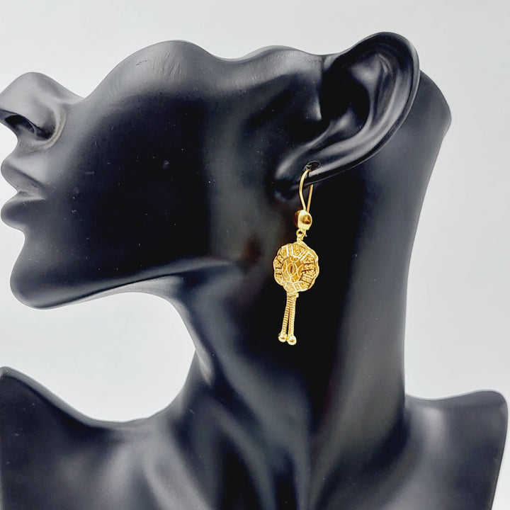 21K Gold Kuwaiti Earrings by Saeed Jewelry - Image 2