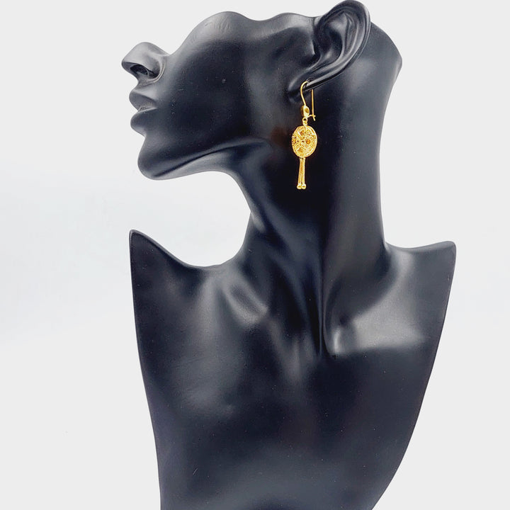 21K Gold Kuwaiti Earrings by Saeed Jewelry - Image 3