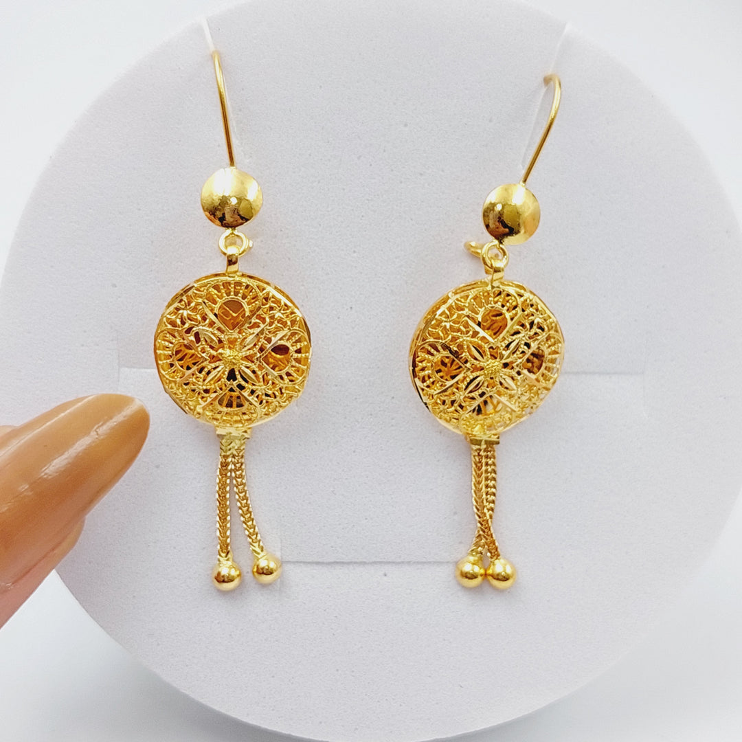 21K Gold Kuwaiti Earrings by Saeed Jewelry - Image 1