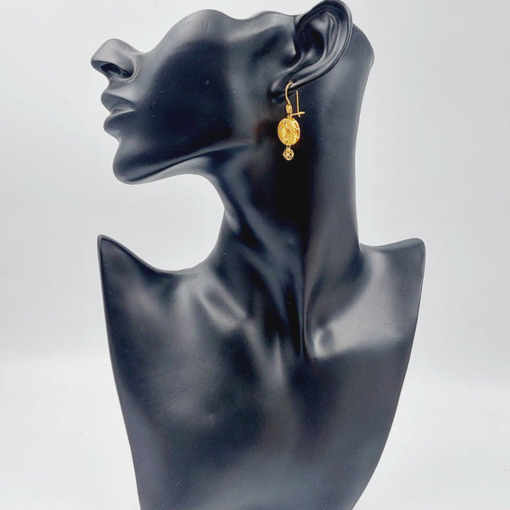 21K Gold Kuwaiti Earrings by Saeed Jewelry - Image 3