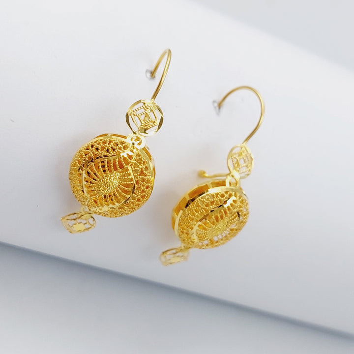 21K Gold Kuwaiti Earrings by Saeed Jewelry - Image 4