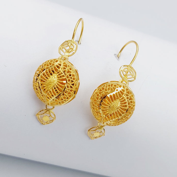 21K Gold Kuwaiti Earrings by Saeed Jewelry - Image 1