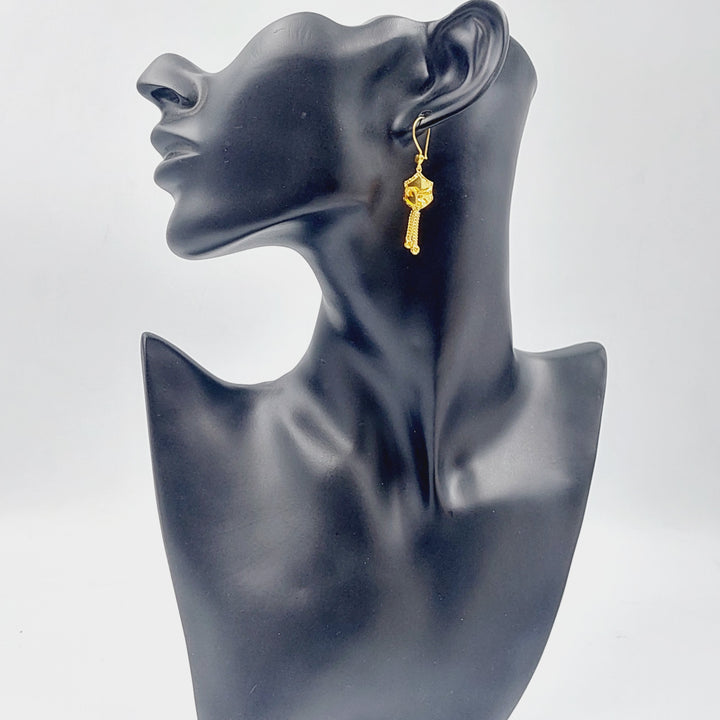 21K Gold Kuwaiti Earrings by Saeed Jewelry - Image 3