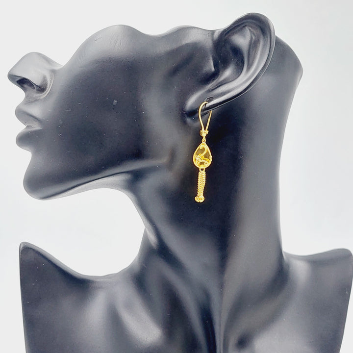 21K Gold Kuwaiti Earrings by Saeed Jewelry - Image 2