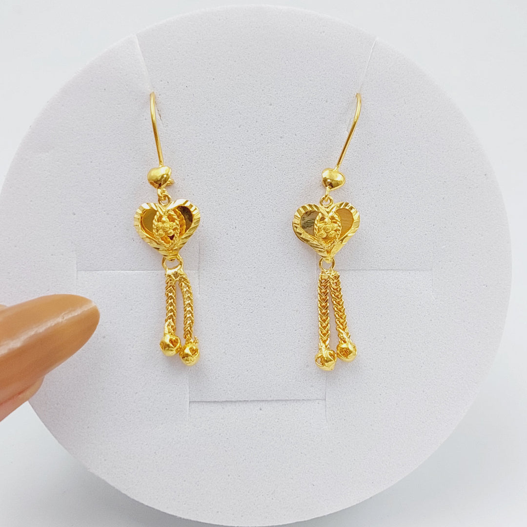 21K Gold Kuwaiti Earrings by Saeed Jewelry - Image 1