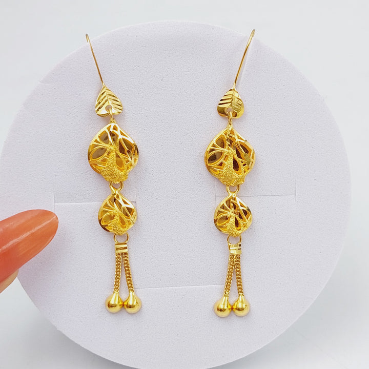 21K Gold Kuwaiti Earrings by Saeed Jewelry - Image 1