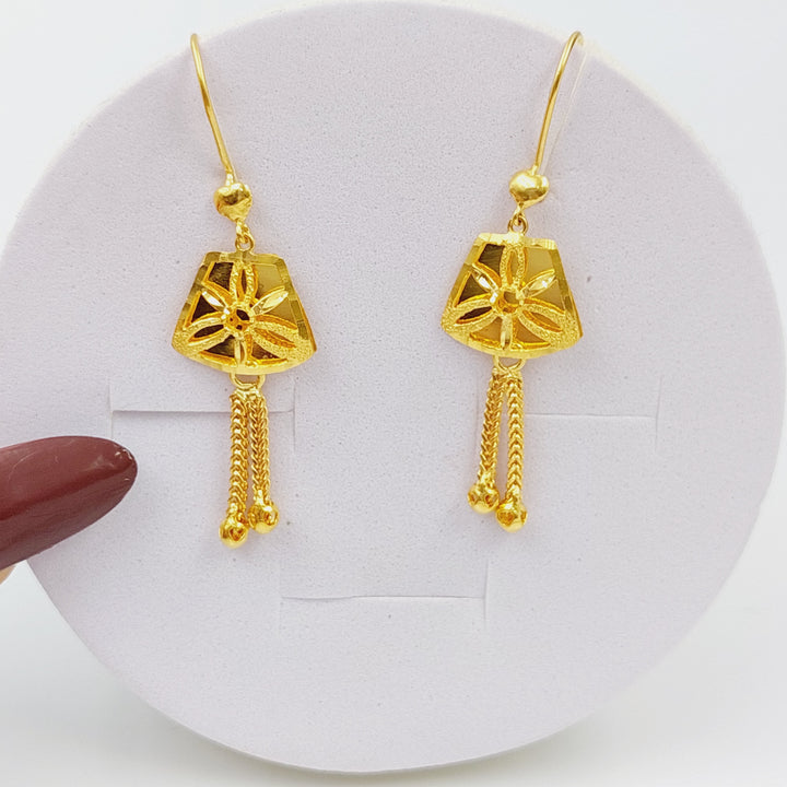 21K Gold Kuwaiti Earrings by Saeed Jewelry - Image 1