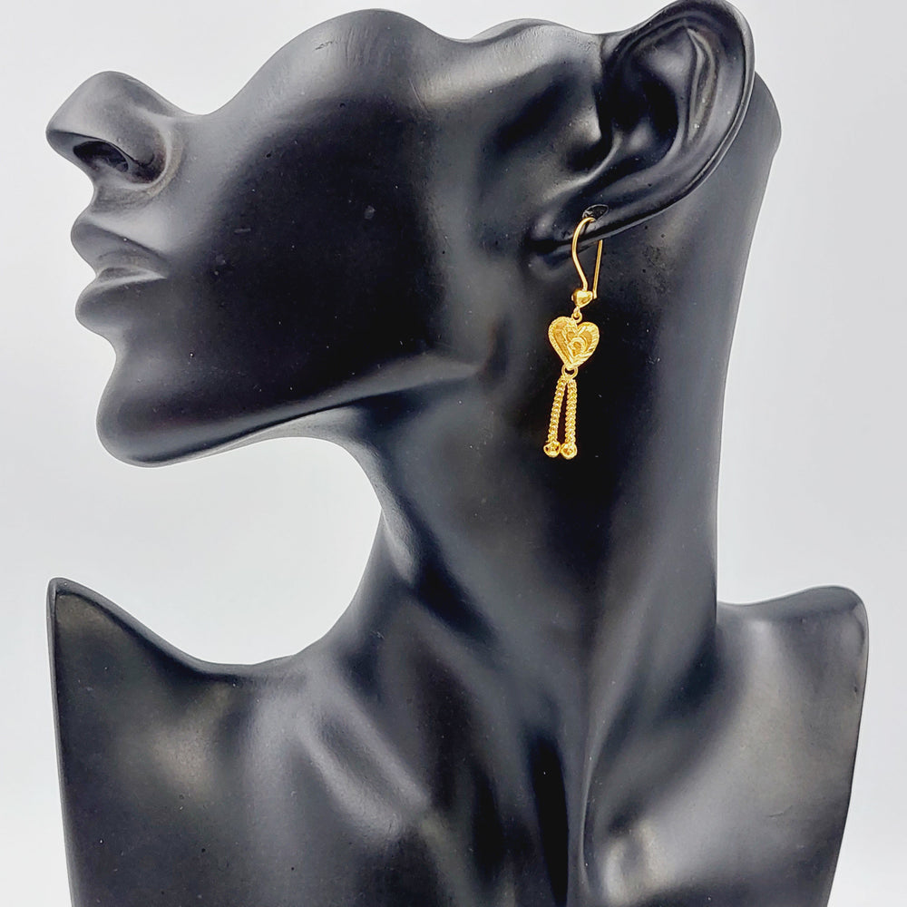 21K Gold Kuwaiti Earrings by Saeed Jewelry - Image 2