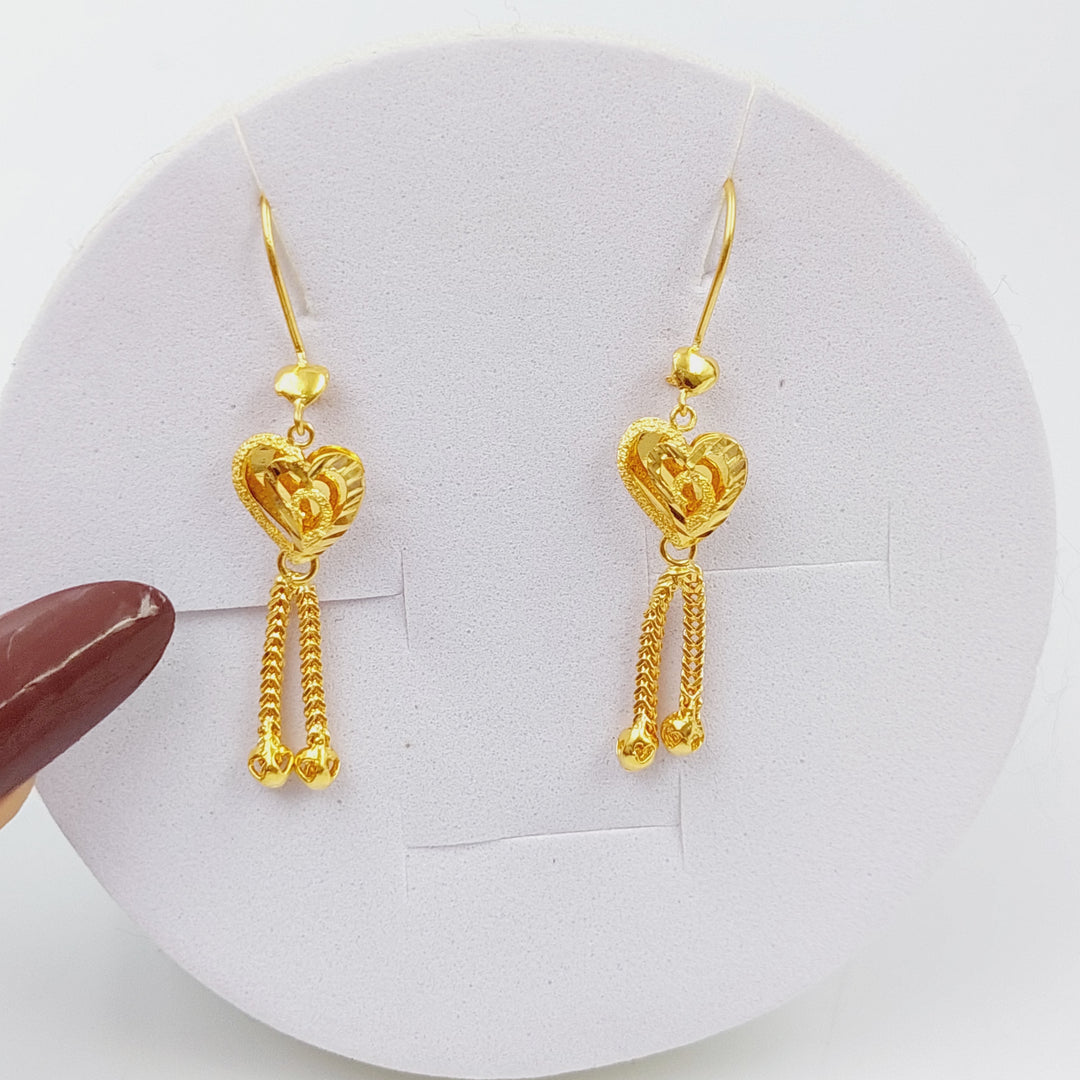 21K Gold Kuwaiti Earrings by Saeed Jewelry - Image 1