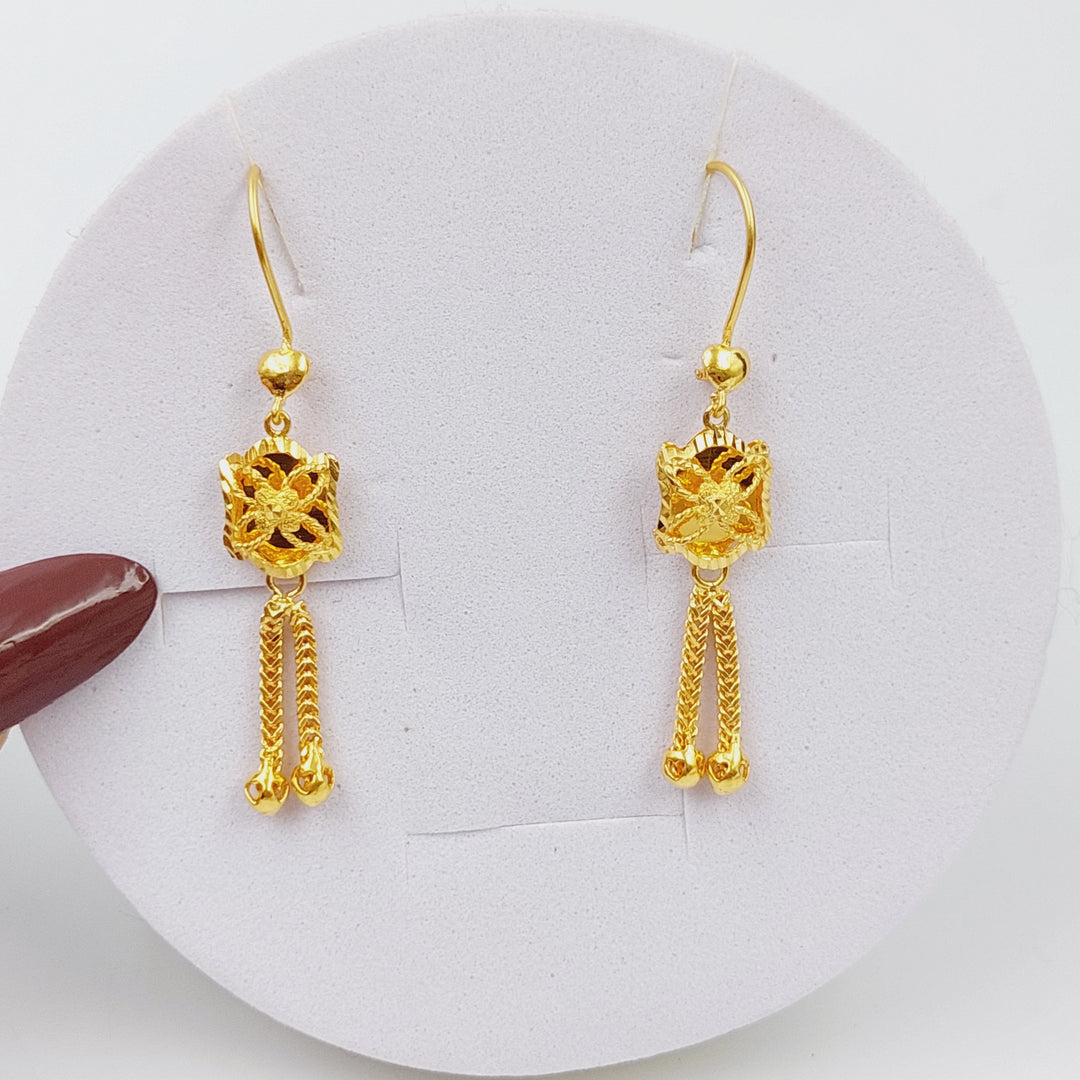 21K Gold Kuwaiti Earrings by Saeed Jewelry - Image 1