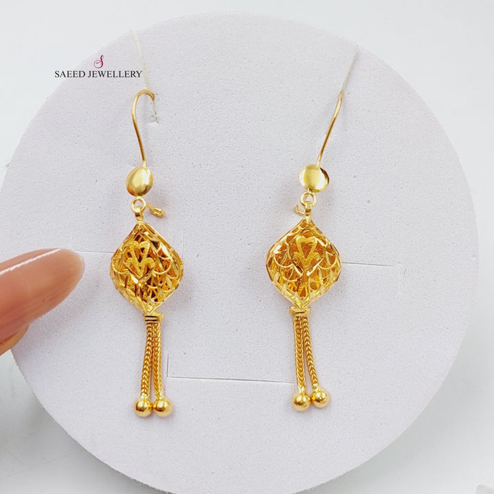 21K Gold Kuwaiti Earrings by Saeed Jewelry - Image 1