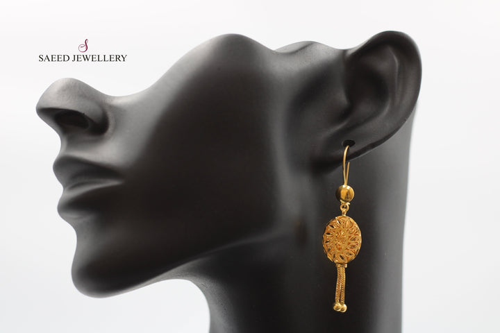 21K Gold Kuwaiti Earrings by Saeed Jewelry - Image 3