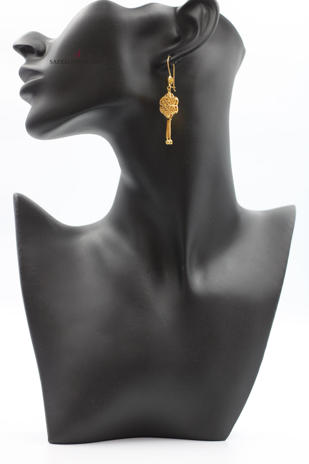 21K Gold Kuwaiti Earrings by Saeed Jewelry - Image 3