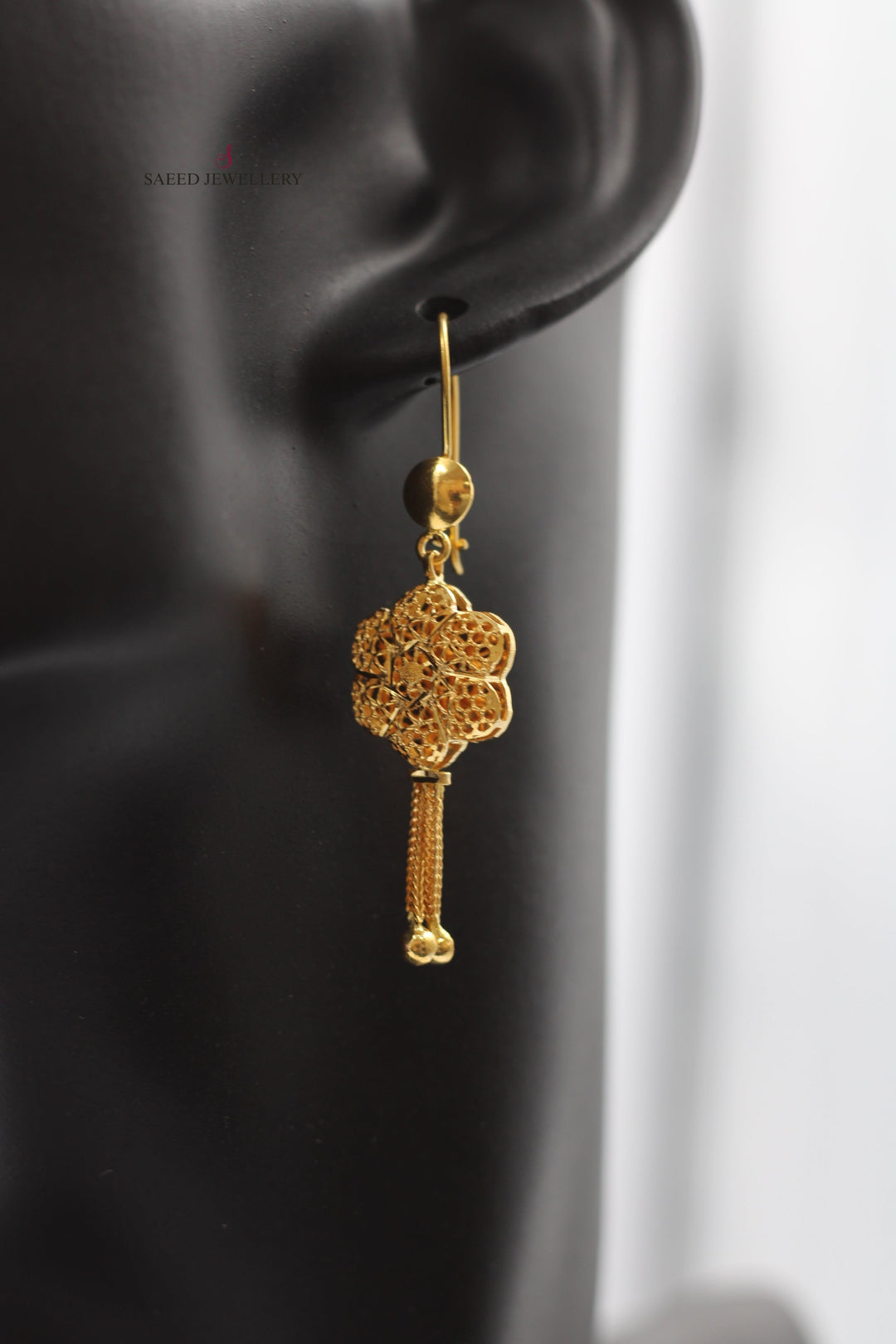 21K Gold Kuwaiti Earrings by Saeed Jewelry - Image 1