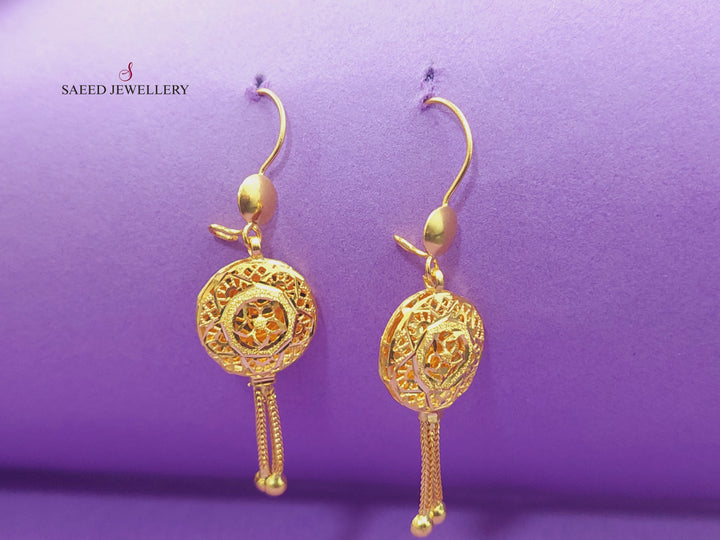 21K Gold Kuwaiti Earrings by Saeed Jewelry - Image 4