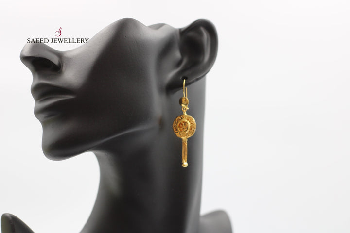 21K Gold Kuwaiti Earrings by Saeed Jewelry - Image 1