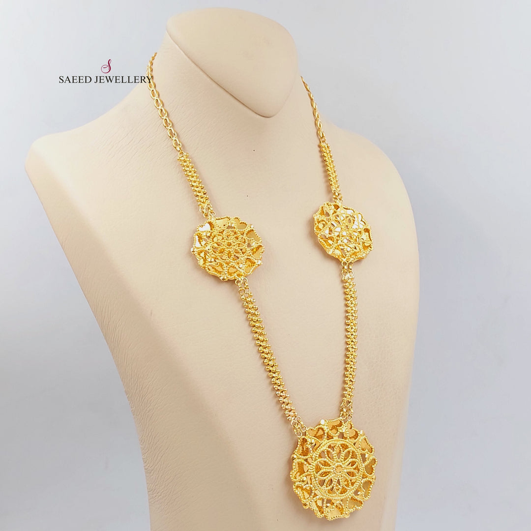 21K Gold Kuwaiti Necklace by Saeed Jewelry - Image 3