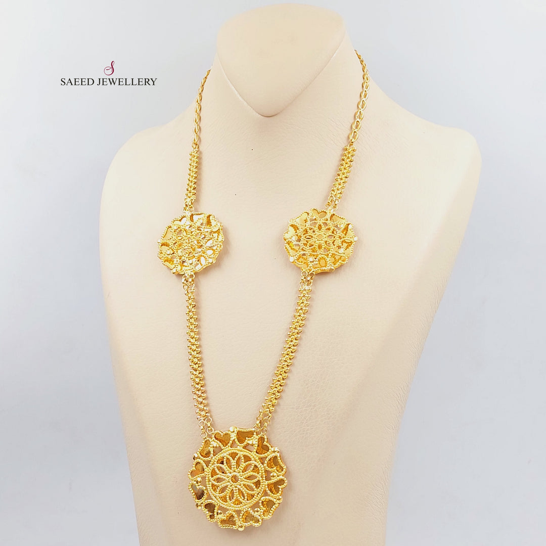 21K Gold Kuwaiti Necklace by Saeed Jewelry - Image 4