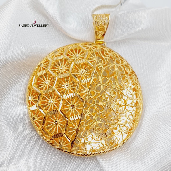 21K Gold Kuwaiti Pendant by Saeed Jewelry - Image 4