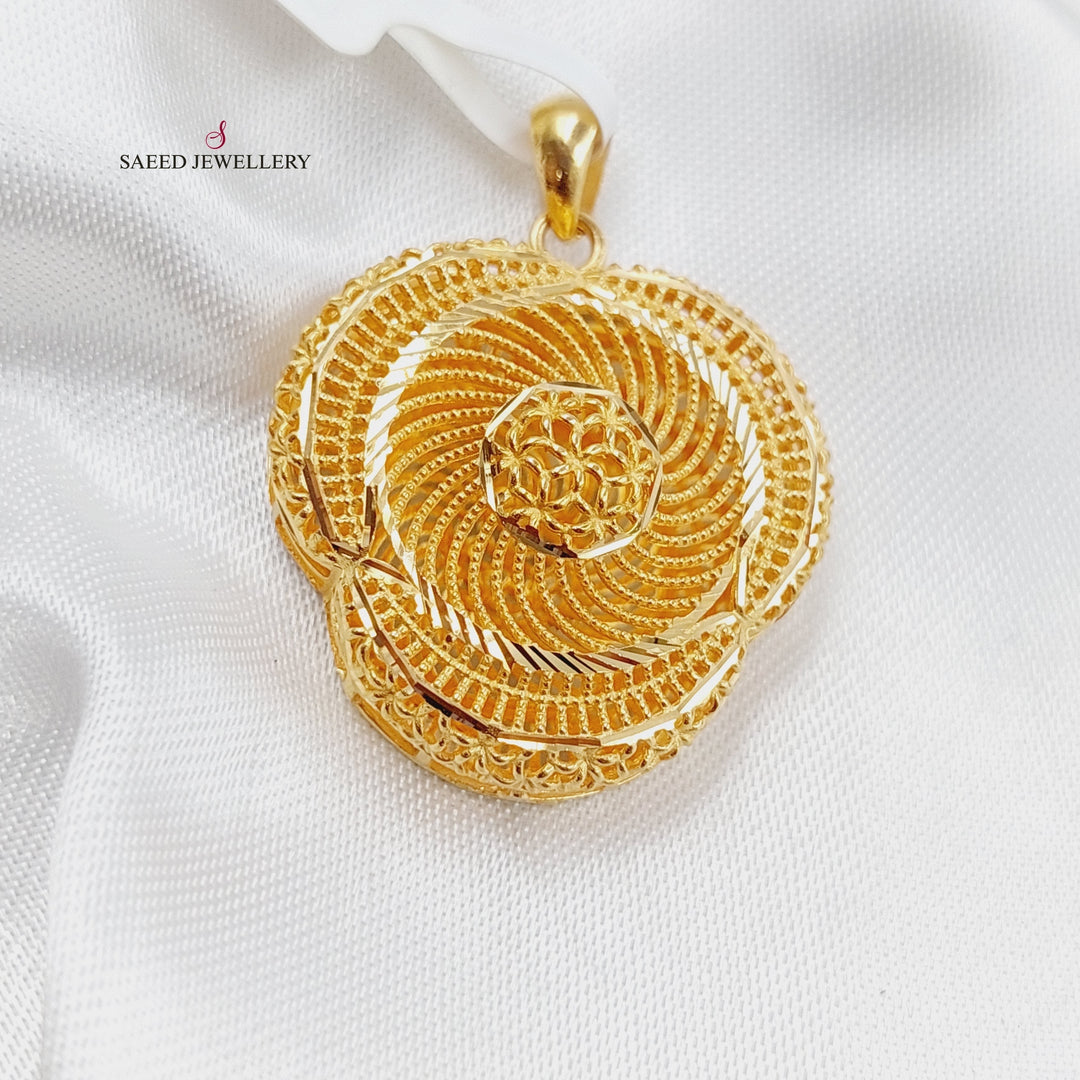 21K Gold Kuwaiti Pendant by Saeed Jewelry - Image 1