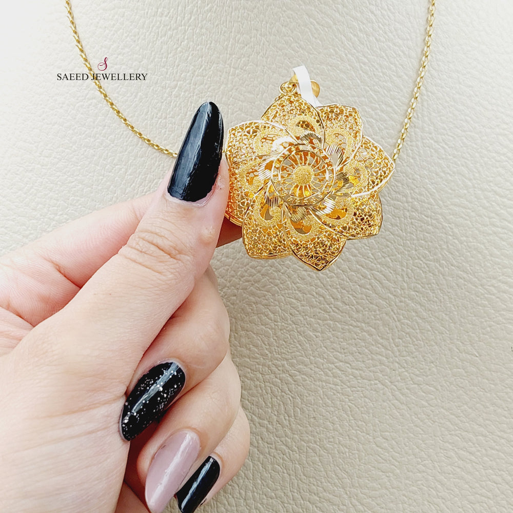 21K Gold Kuwaiti Pendant by Saeed Jewelry - Image 2