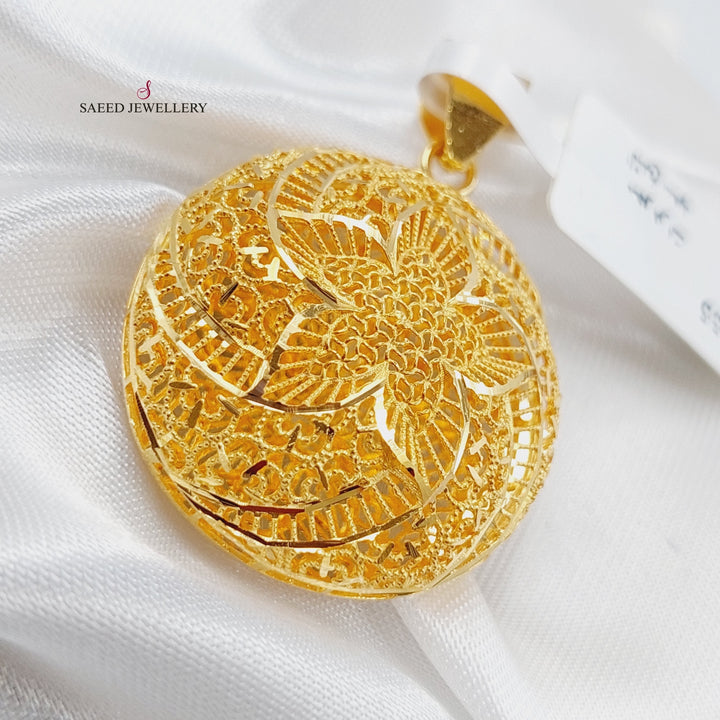 21K Gold Kuwaiti Pendant by Saeed Jewelry - Image 3