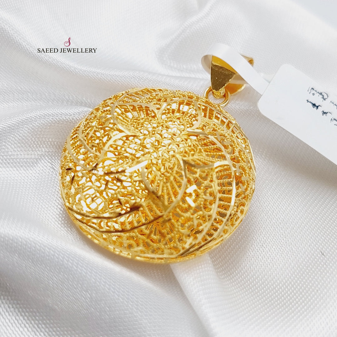 21K Gold Kuwaiti Pendant by Saeed Jewelry - Image 4