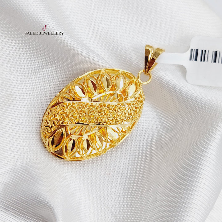 21K Gold Kuwaiti Pendant by Saeed Jewelry - Image 3