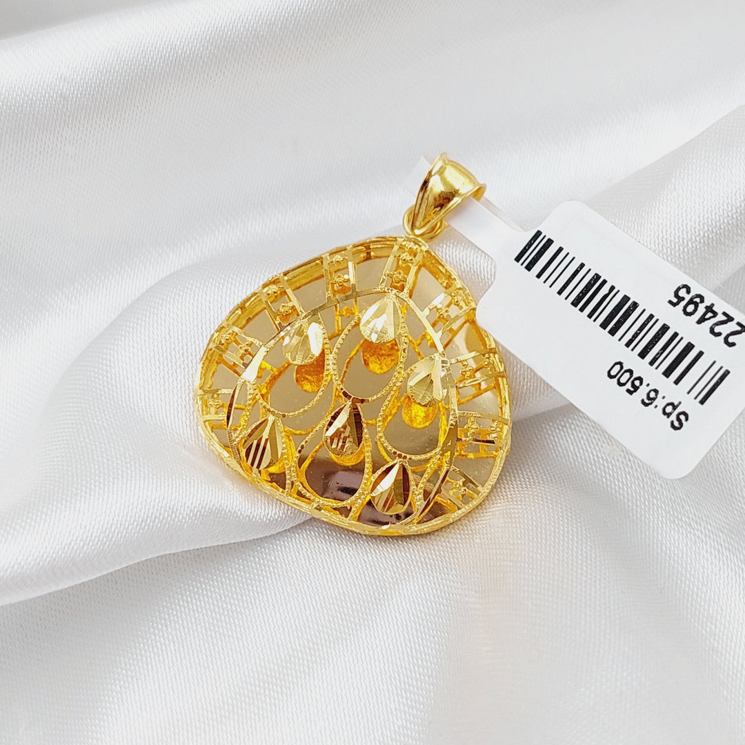 21K Gold Kuwaiti Pendant by Saeed Jewelry - Image 2