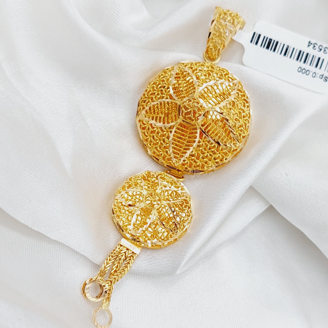 21K Gold Kuwaiti Pendant by Saeed Jewelry - Image 1