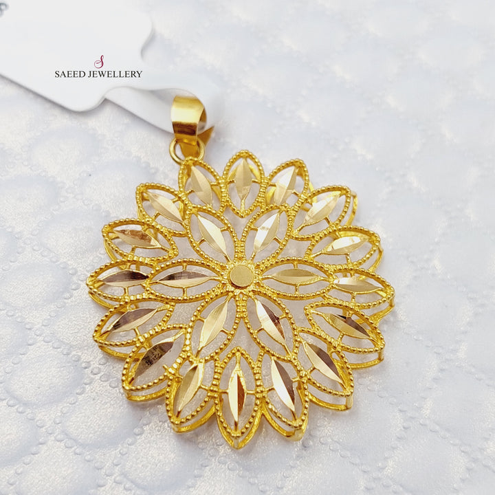 21K Gold Kuwaiti Pendant by Saeed Jewelry - Image 4