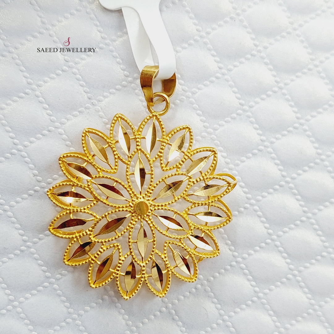 21K Gold Kuwaiti Pendant by Saeed Jewelry - Image 5