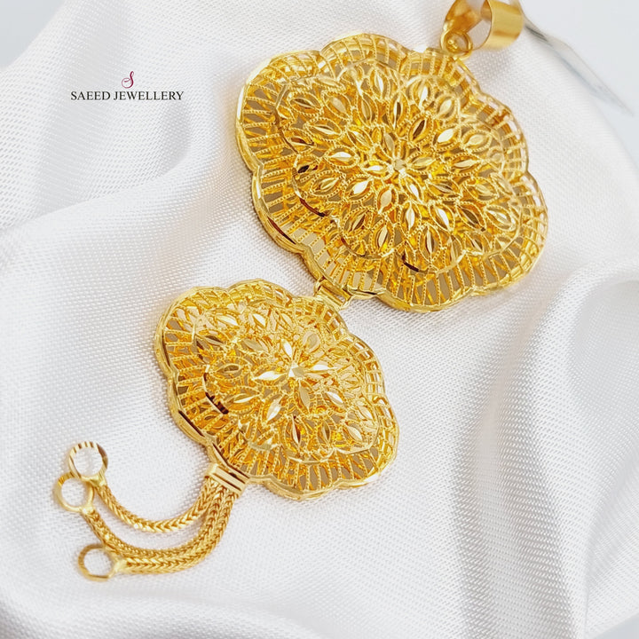 21K Gold Kuwaiti Pendant by Saeed Jewelry - Image 3