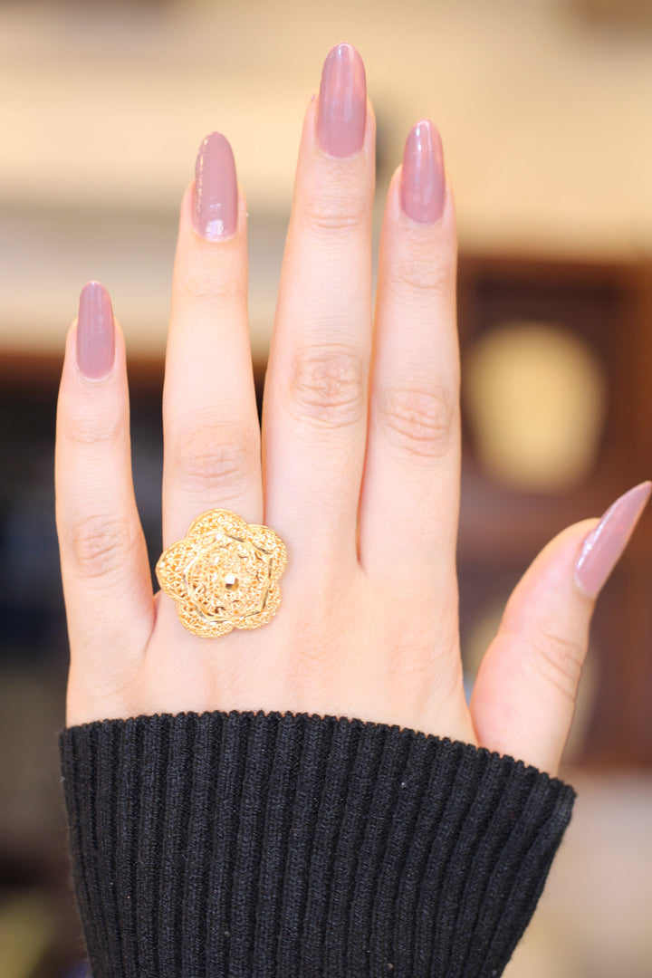 21K Gold Kuwaiti Ring by Saeed Jewelry - Image 3