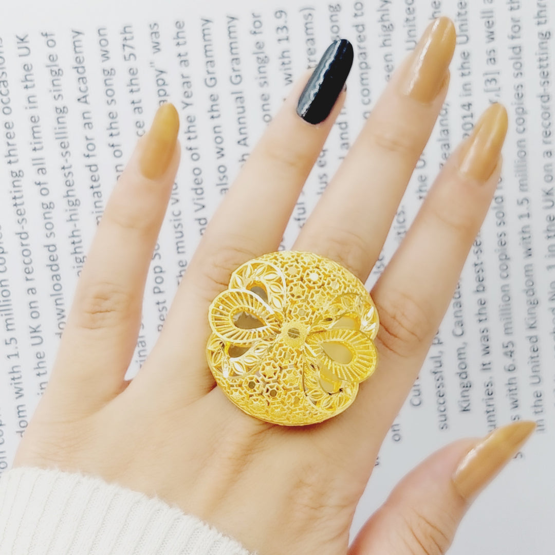 21K Gold Kuwaiti Ring by Saeed Jewelry - Image 3