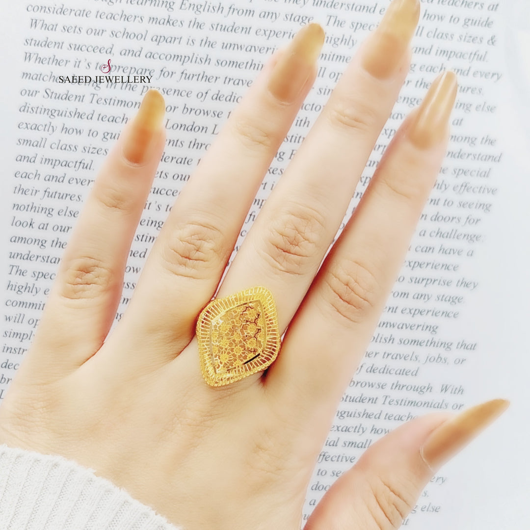 21K Gold Kuwaiti Ring by Saeed Jewelry - Image 2