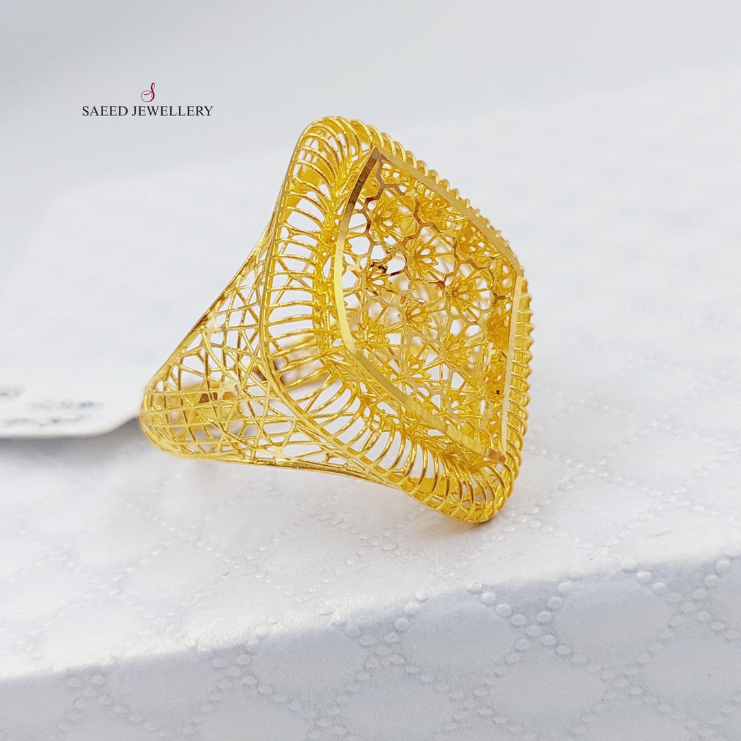 21K Gold Kuwaiti Ring by Saeed Jewelry - Image 3