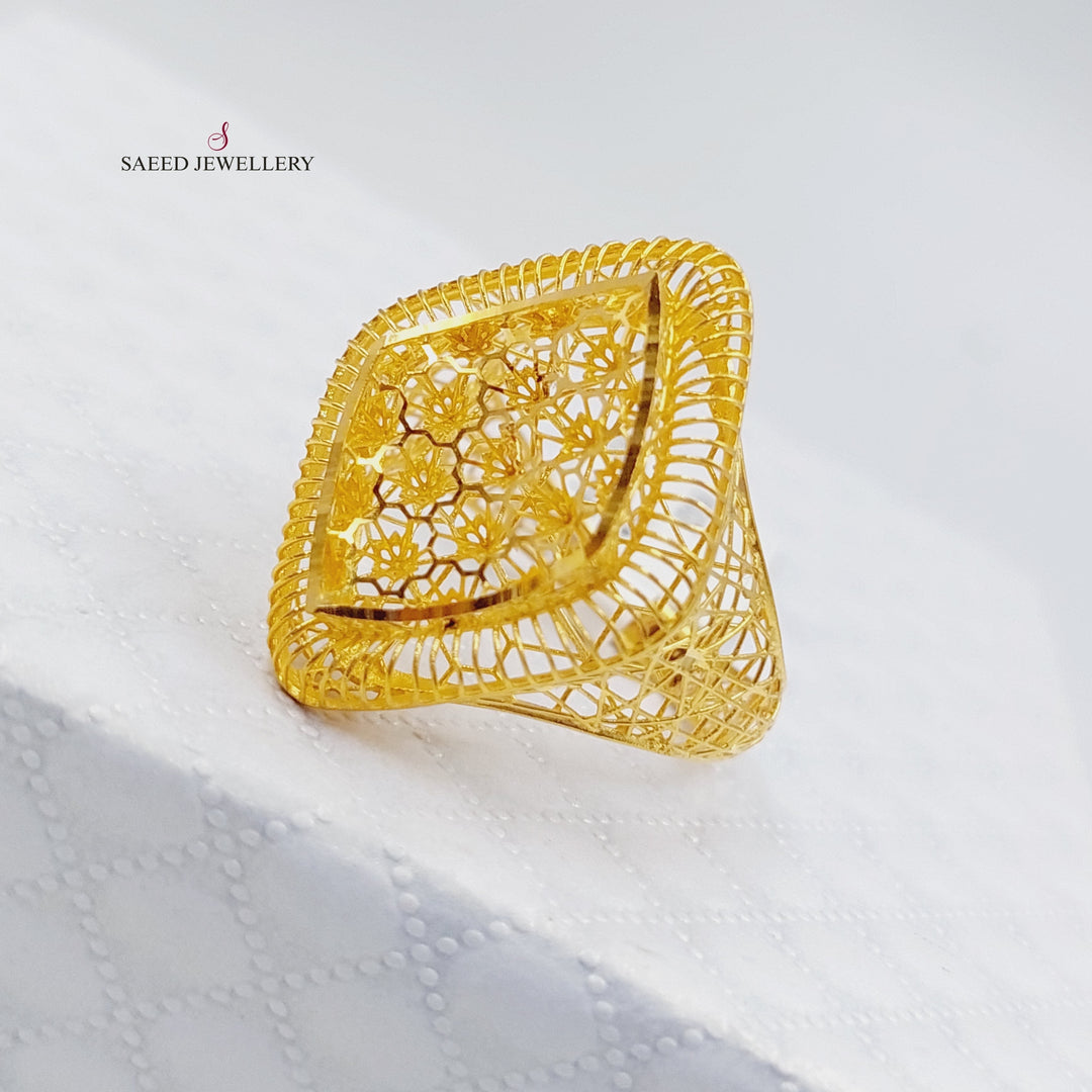 21K Gold Kuwaiti Ring by Saeed Jewelry - Image 4