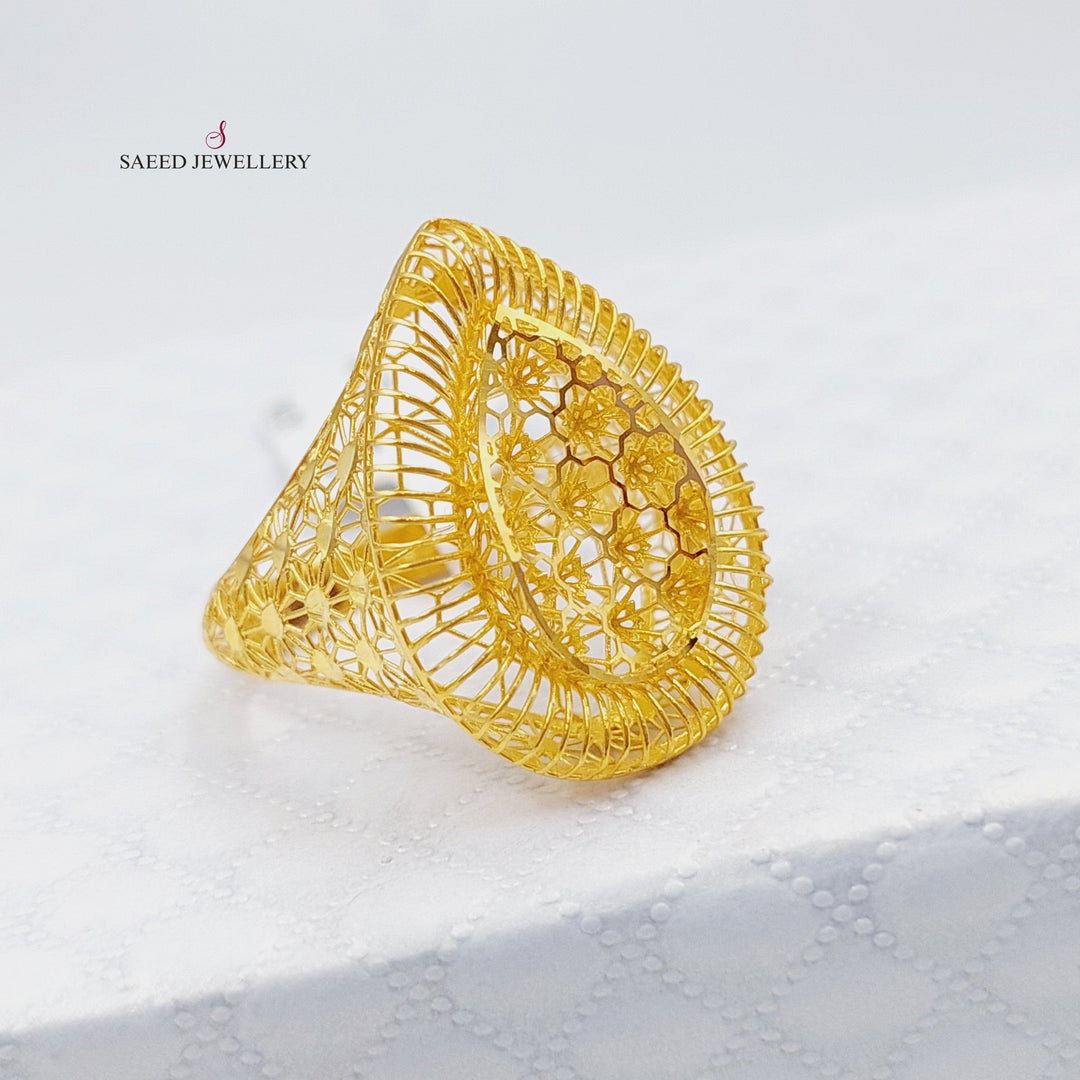 21K Gold Kuwaiti Ring by Saeed Jewelry - Image 4